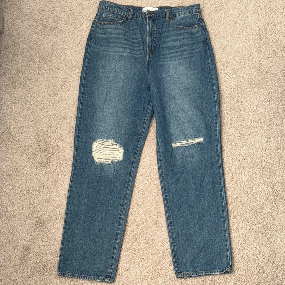 Sam Edelman Yaro High Rise 90s Pinched Waist Denim Distressed Jeans Women's 32
